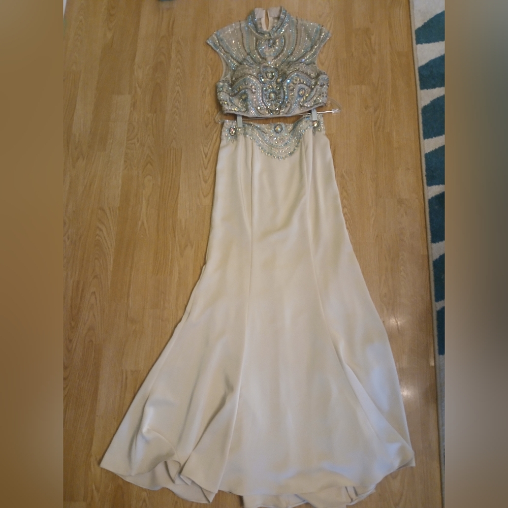 Tony Bowles 2 Puece Beaded Prom Bridesmaid Dress Sz 10